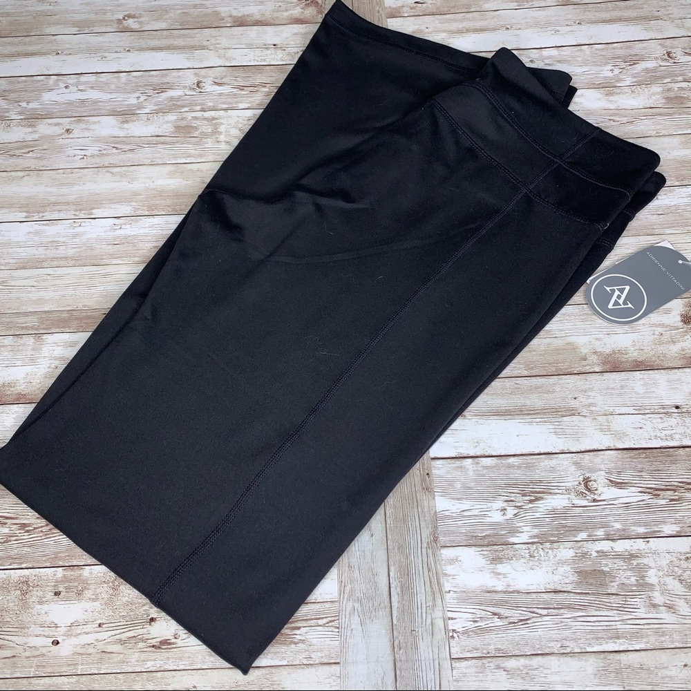 New Adrienne Vittadini black reversible leggings L